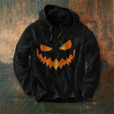 Halloween men's new pumpkin digital print hooded sweatshirt