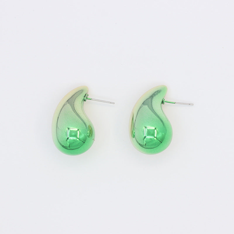 Large Water Drop Plating Acrylic Earrings Simple Personality