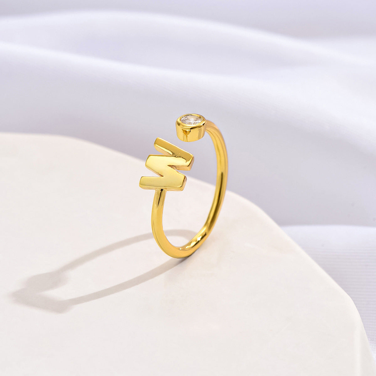 Simple Fashion Letter Zircon Ring