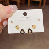 Sterling Silver Needle Micro Inlaid Zircon Short Earrings Short Hair