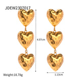 Retro Baroque Love Heart Earrings Asymmetric Ear Studs