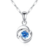 S999 Pure Silver Rose Rotating Love Pendant Necklace Japanese And Korean Simple