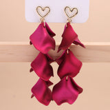 Bohemian Style Petal Stud Earrings Chinese Tassel High-grade Retro