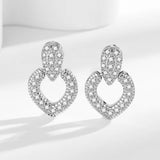 Light Luxury Minority Design Zircon Heart-shaped Tassel Earrings