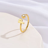 Simple Fashion Letter Zircon Ring