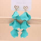 Bohemian Style Petal Stud Earrings Chinese Tassel High-grade Retro