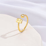 Simple Fashion Letter Zircon Ring