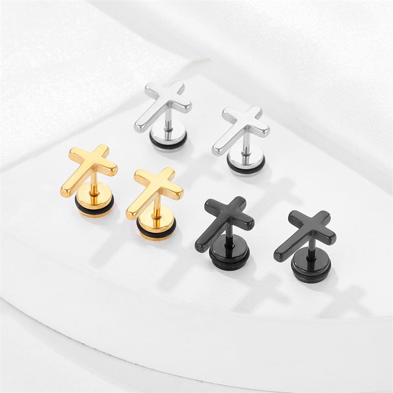 Stainless Steel Earrings Personalized Creative Cross Fashion