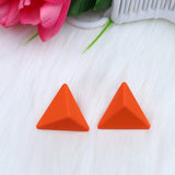 12 Color Triangle Three-dimensional Spray Paint Ear Studs