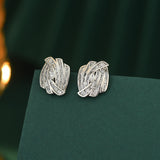 Fashion Micro Zircon-encrusted Stud Earrings Women