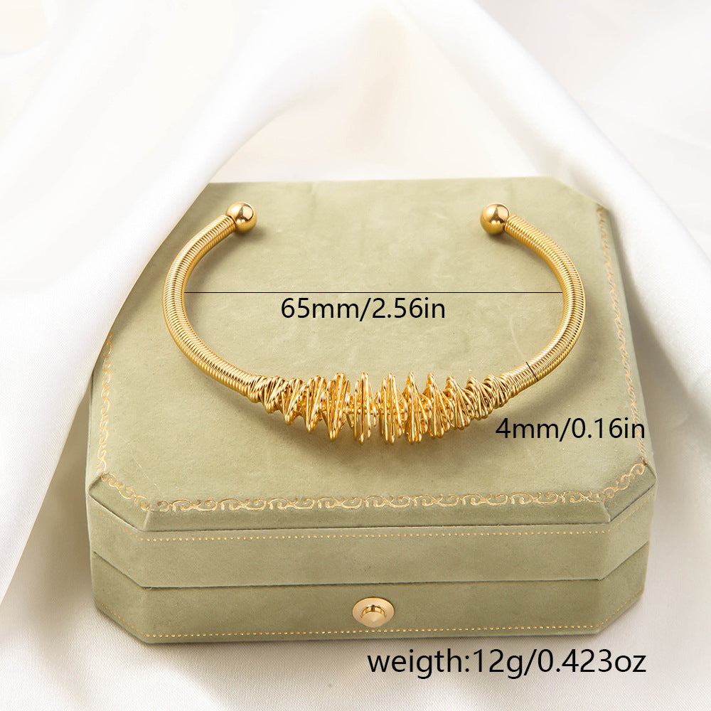 Stainless Steel Fashion Woven Open-ended Bracelet