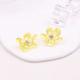 Irregular Colorful Transparent Small Flower Acrylic Earrings