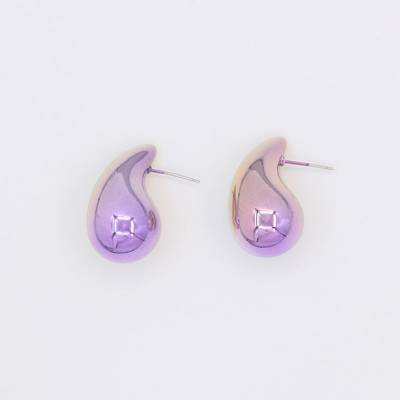 Large Water Drop Plating Acrylic Earrings Simple Personality