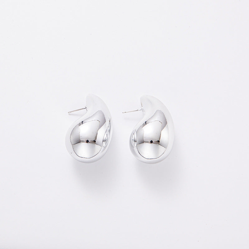 Large Water Drop Plating Acrylic Earrings Simple Personality