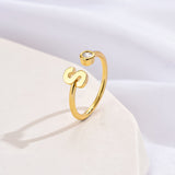 Simple Fashion Letter Zircon Ring