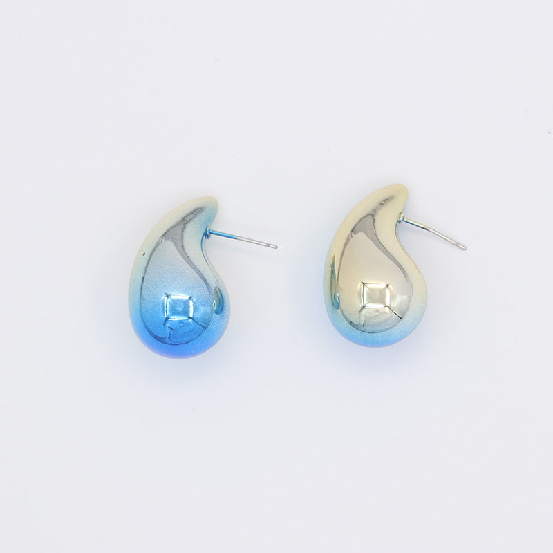 Large Water Drop Plating Acrylic Earrings Simple Personality