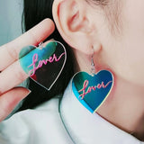 New Iridescent Transparent Valentine's Day Earrings Acrylic Earrings