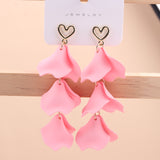 Bohemian Style Petal Stud Earrings Chinese Tassel High-grade Retro