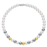 Mixed Color Shell Beads Light Luxury Buckle Beaded Necklace 925 Sterling Silver Niche Advanced Lock