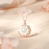 Sterling Silver 925 Korean Style Starry Sky Moon Necklace Elegant Ins Style