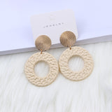 Bohemian Geometric Round Spray Paint Stud Earrings