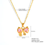 Light Luxury Zircon Necklace Female Online Influencer Bow Zircon High-grade Pendant