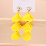 Bohemian Style Petal Stud Earrings Chinese Tassel High-grade Retro