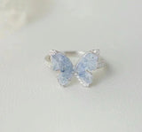 Gradient Blue Zircon Butterfly Ring