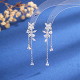 Long Tassel Flowers Light Luxury Stud Earrings For Women