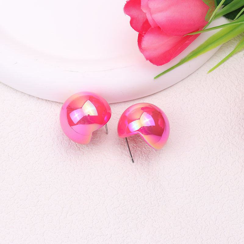 Summer Fashion Magic Color Bean-shaped Stud Earrings