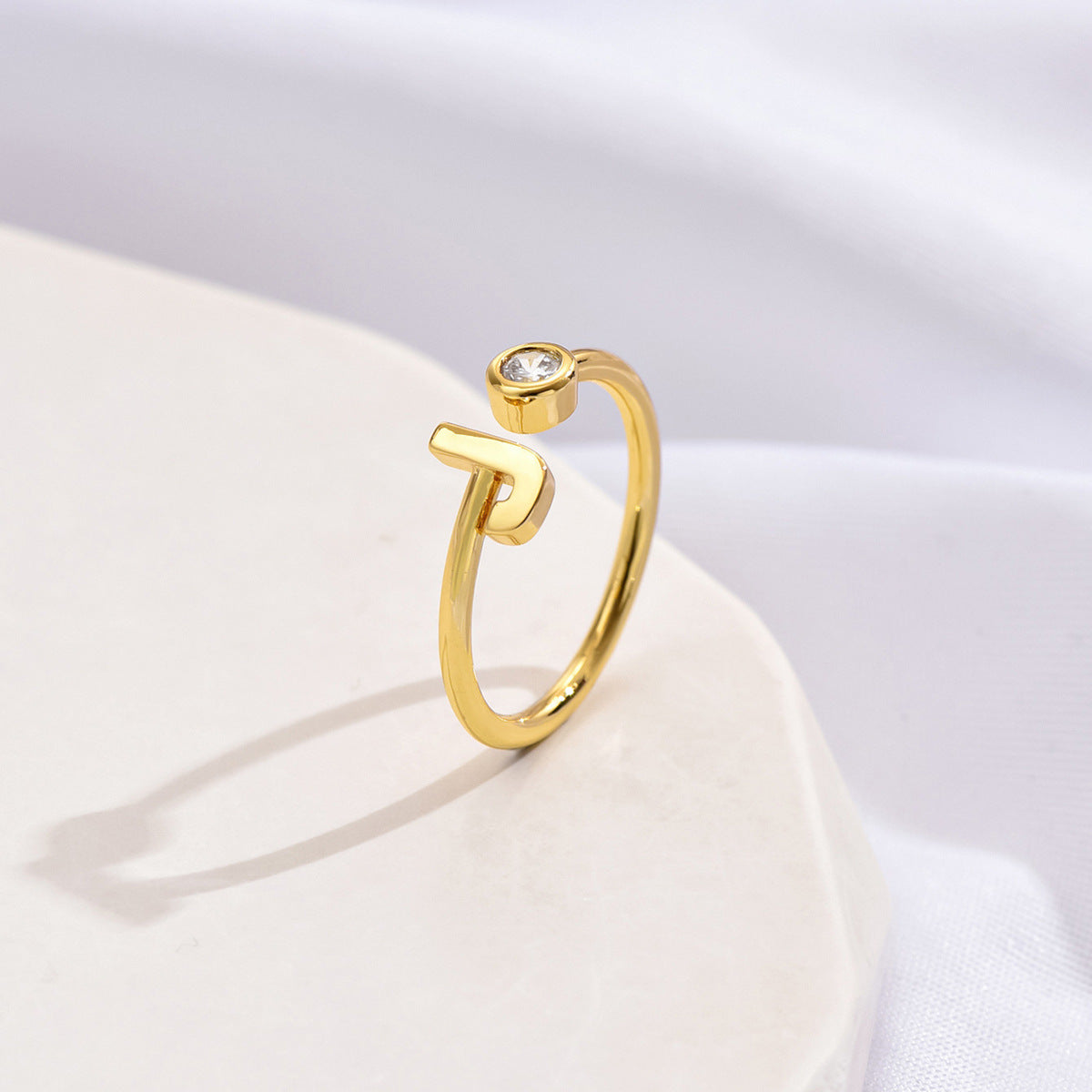 Simple Fashion Letter Zircon Ring