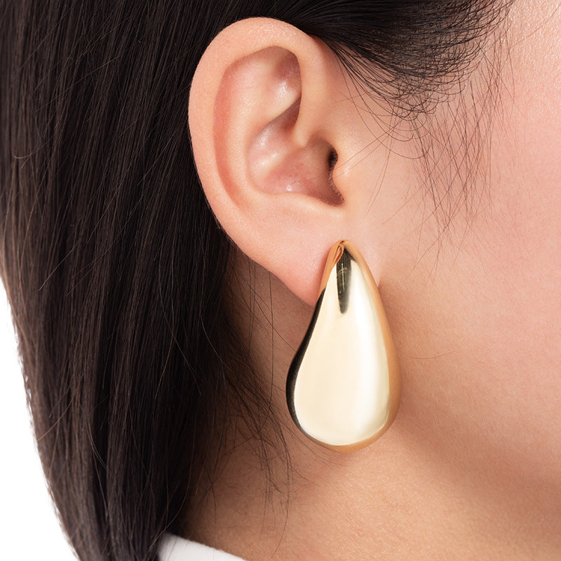 Large Water Drop Plating Acrylic Earrings Simple Personality