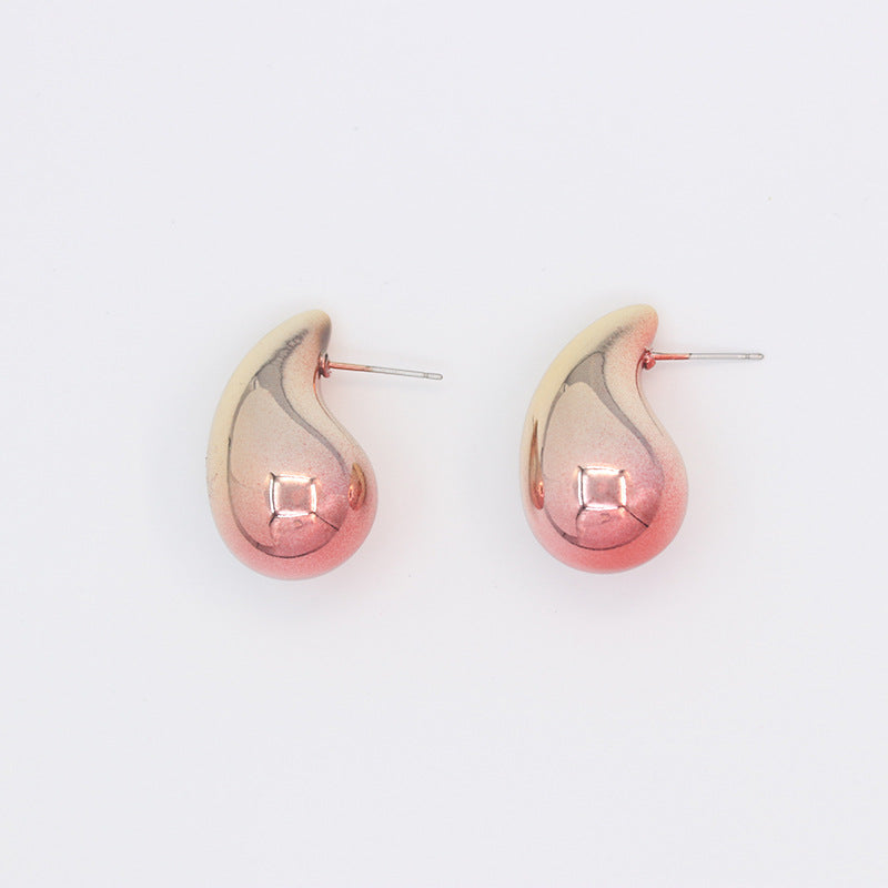 Large Water Drop Plating Acrylic Earrings Simple Personality