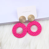 Bohemian Geometric Round Spray Paint Stud Earrings