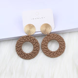 Bohemian Geometric Round Spray Paint Stud Earrings