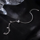 S925 Sterling Silver Butterfly Bracelet Women's Silver Accessories Light Luxury Minority Exquisite