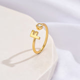 Simple Fashion Letter Zircon Ring