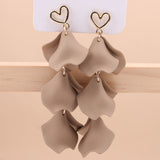 Bohemian Style Petal Stud Earrings Chinese Tassel High-grade Retro