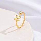 Simple Fashion Letter Zircon Ring