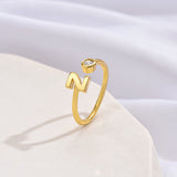 Simple Fashion Letter Zircon Ring