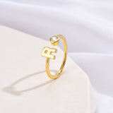 Simple Fashion Letter Zircon Ring