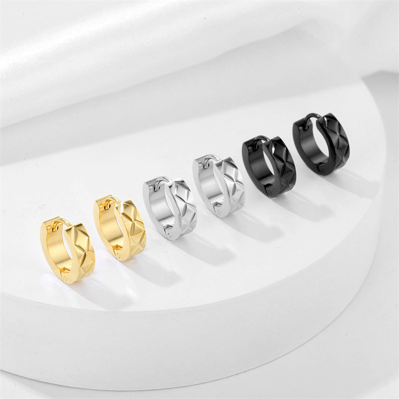 Stainless Steel Earrings High-grade Hip Hop Style Ear Rings Niche Ear Bone Stud