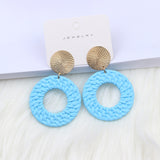 Bohemian Geometric Round Spray Paint Stud Earrings