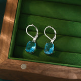 Micro-inlaid Blue Zircon Pendant Earrings For Women