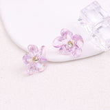 Irregular Colorful Transparent Small Flower Acrylic Earrings