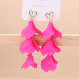 Bohemian Style Petal Stud Earrings Chinese Tassel High-grade Retro