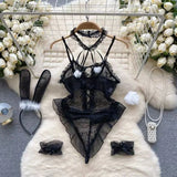 New Women's Sexy Lingerie Lace Underwear Mesh See Through Teddy Babydoll Lingerie For Women Sexy Naughty Cheongsam Dress Cosplay