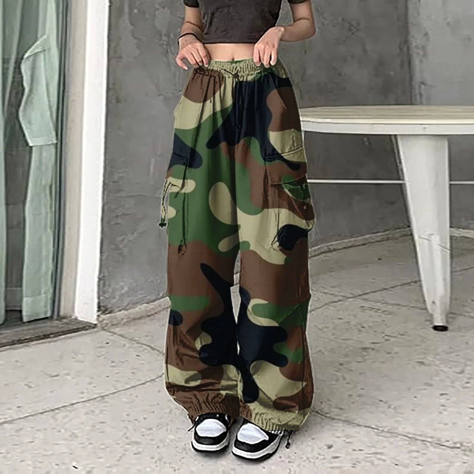 Women Cargo Pants Womens Baggy Cargo Camo Print Pants Streetwear Hip Hop Womens Work Clothes Business Casual Pants Petite