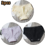 Lingerie Underwear Women Bow New Lace Panties Briefs Low Waist Solid Color Girls Cotton Femal Ropa Interior Femenina K019