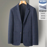 New Men's Blazer Fashion Middle-aged Business Casual Professional Wear Casual Loose British Style Sub-trend Four Seasons Suit